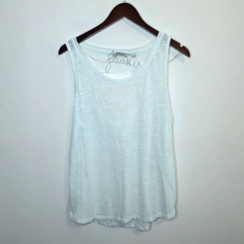 Athleta White Tank Open Cut Out Back Size XL